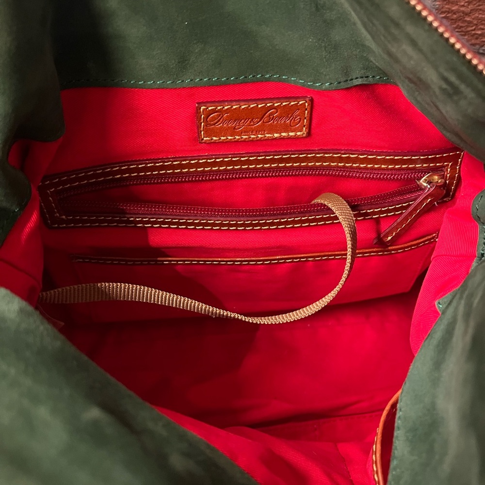 Dooney & Bourke Navy Suede Bag with Tan Leather - Picture 7 of 16